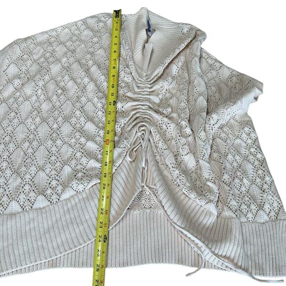 Kerisma Sweater Women's Gathered Crochet Ivory O/S Modal Bohemian NWT - Picture 10 of 10